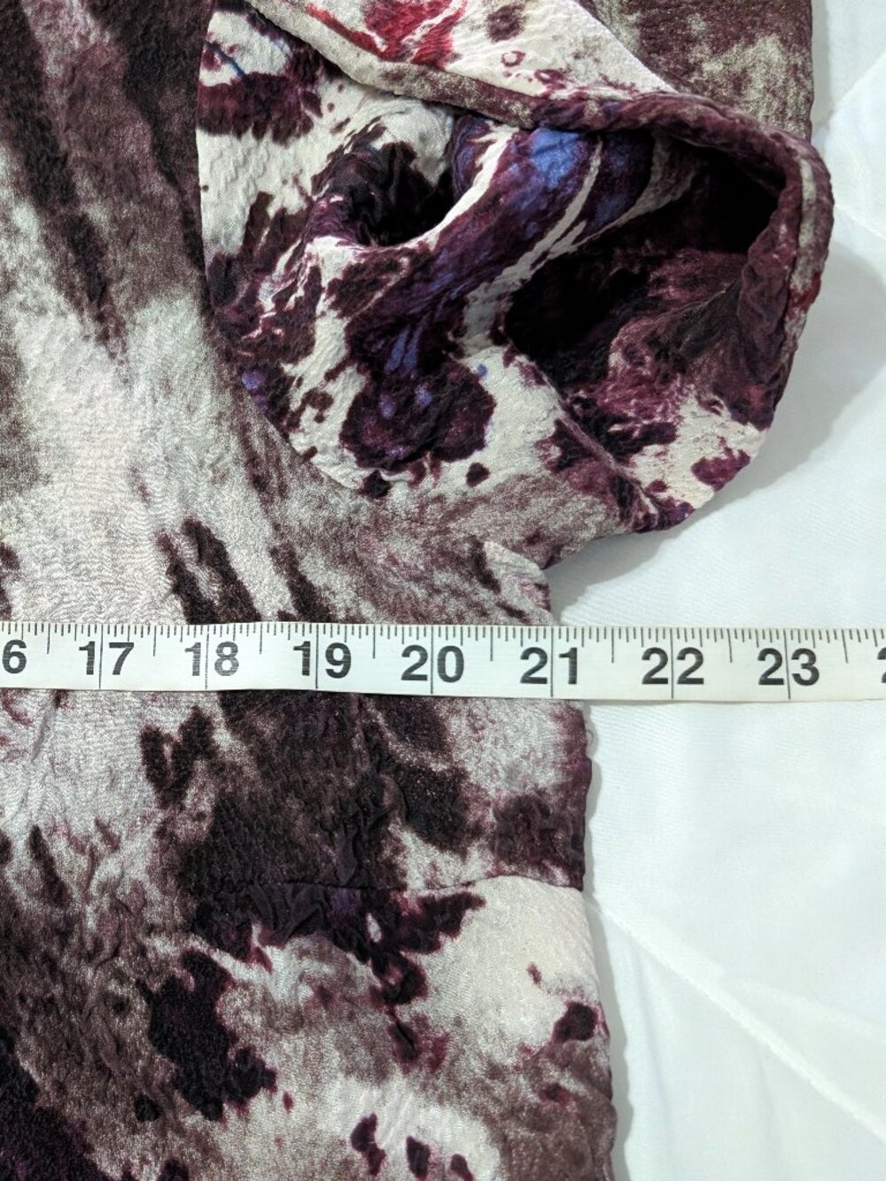 CITRON Blouse L Santa Monica Silk Multicolor Abstract Watercolor Button Front - Picture 13 of 14